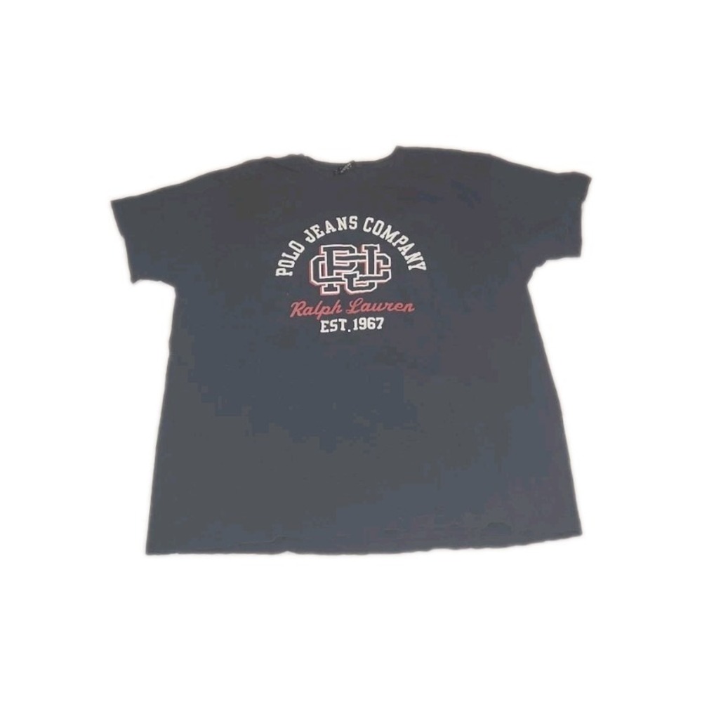 Vintage 90s Ralph Lauren Mens Size XL‎ Spell Out Block Letter T-Shirt Navy